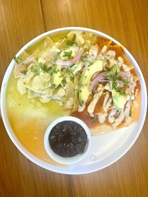 Chilaquiles divorciados  at Herbivoro in Cancun