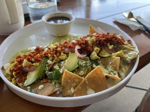 Chilaquiles   at Herbivoro in Cancun