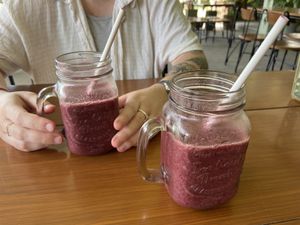 Berry blast smoothies at Herbivoro in Cancun