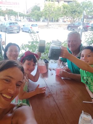 Delicious fresh healthy juices   at Herbivoro in Cancun