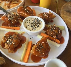 Buffalo cauliflower Bites  at Herbivoro in Cancun