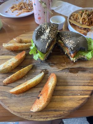 Protein burger  at Herbivoro in Cancun