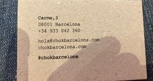 Contact information  at Chök the Chocolate Kitchen in Barcelona