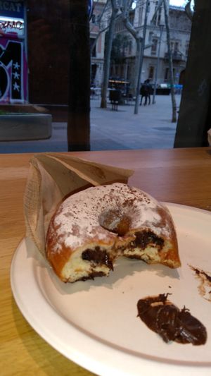 Vegan 'Nutella' filled donut at Chök the Chocolate Kitchen in Barcelona