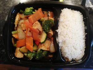 Tofu mit Gemüse und Reis at Asia Wok  in Hamburg