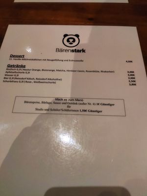 The Menu at Bärenstark in Cologne