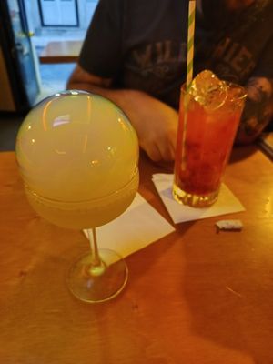 Caipirinha + Bubble drink at The Botanical Den in Lisbon