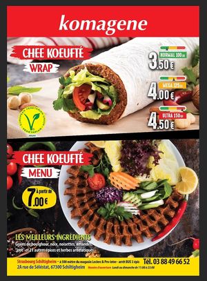 Wrap Chee Koeufté (cigkofte) et portion at Komagene in Schiltigheim