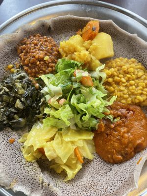  Veggie combo  at Enat Ethiopian in Seattle
