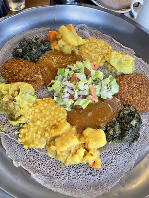 Vegan combo  at Enat Ethiopian in Seattle
