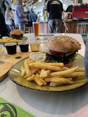 Vegan Mushroom Burger at Forrest Brewing Company in Forrest