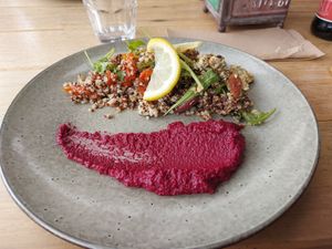 Mediterranean salad at Forrest Brewing Company in Forrest