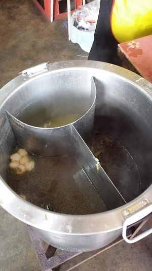 broth for the soup noodles at Saam Pow Tip in Chiang Mai