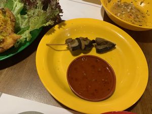 Shiitake skewers at Mon Viet in Barcelona