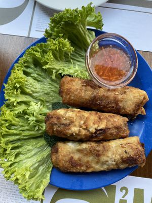 Crispy fried tofu rolls  at Mon Viet in Barcelona