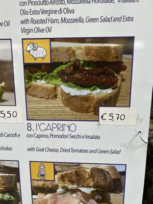 L’Caprino ingredients   at I'Tosto in Florence