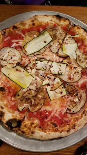 Vegan eggplant zucchini at Oregano in Brooklyn