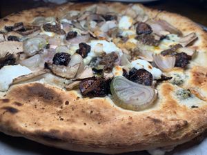 Fig & goat cheese pizza  at Oregano in Brooklyn
