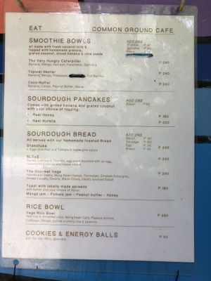 Menu at Common Ground Cafe in Surigao