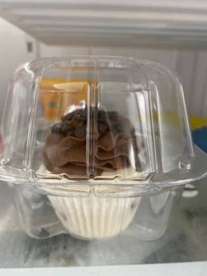 Delicious vegan cupcake 🧁 in my refrigerator waiting to be eaten  at Mmmm Delicious Cupcakes in New Port Richey