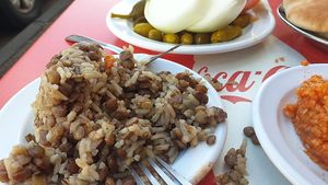 mujadara (rice with lentils) at Abu Shaker in Haifa