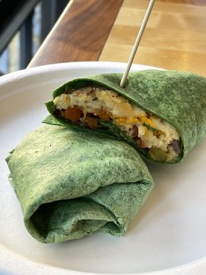 Vegan egg sandwich wrap  at The Green Room in Portsmouth