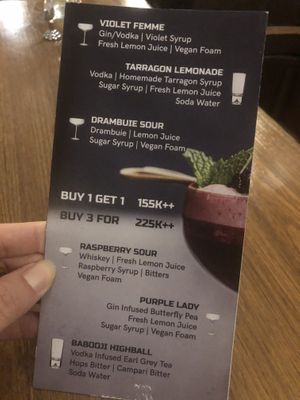 Menu at Babooji in Jakarta