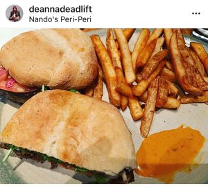 Veggie burger  at Nandos Peri Peri in Oak Brook