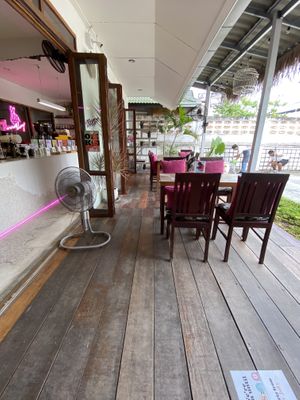 Outside seating   at Fisherman's House in Koh Samui