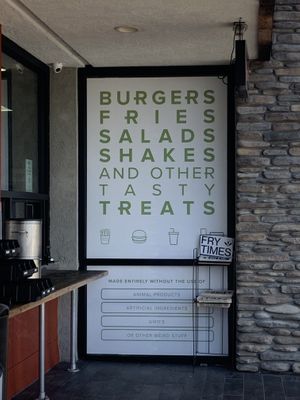 Cute sign  at Plant Power Fast Food in Riverside