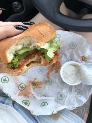 Buffalo sandwich. Delicious!  at Plant Power Fast Food in Riverside