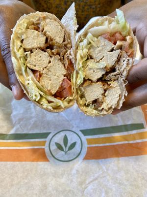 Chickn wrap at Plant Power Fast Food in Riverside