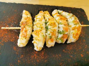 Vegan shrimps at La Vegana Taperia in Malaga