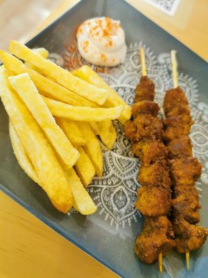 Brochetas at La Vegana Taperia in Malaga