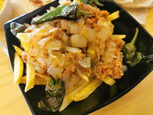 Fries gordiveganas at La Vegana Taperia in Malaga