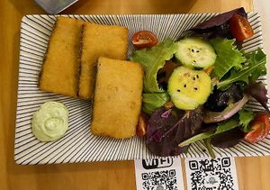 Happy fish 😊 at La Vegana Taperia in Malaga