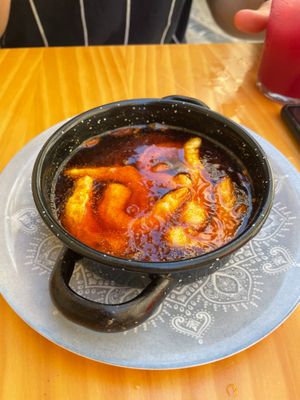 Gamba al pil pil  at La Vegana Taperia in Malaga