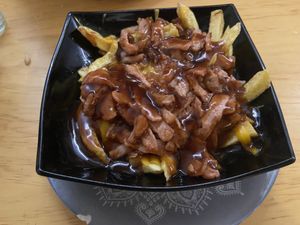 Vegancheese fries  at La Vegana Taperia in Malaga