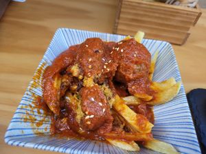 Meatballs at La Vegana Taperia in Malaga