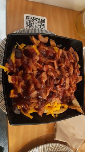 bacon fries at La Vegana Taperia in Malaga