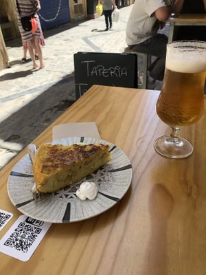 Spanish tortilla  at La Vegana Taperia in Malaga
