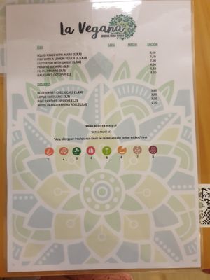 Menu 2 at La Vegana Taperia in Malaga