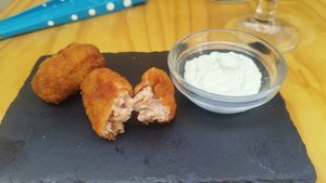 Croquetas (tapa pequeña) at La Vegana Taperia in Malaga