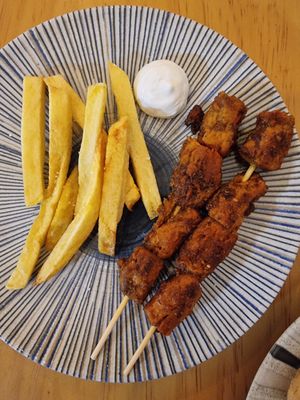 Pinchitos morunos at La Vegana Taperia in Malaga