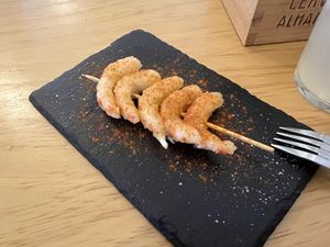 Shrimps, very authentic consistency  at La Vegana Taperia in Malaga