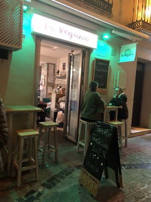 Small outside area - but don’t let that put you off!  at La Vegana Taperia in Malaga