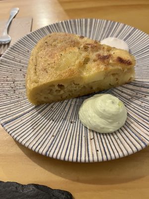 Potato tortilla 10/10 with great cilantro mayo  at La Vegana Taperia in Malaga