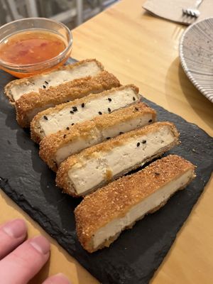 Fried tofu  at La Vegana Taperia in Malaga