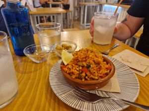 Paella at La Vegana Taperia in Malaga