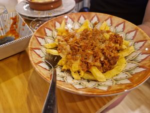 Fatty fries at La Vegana Taperia in Malaga